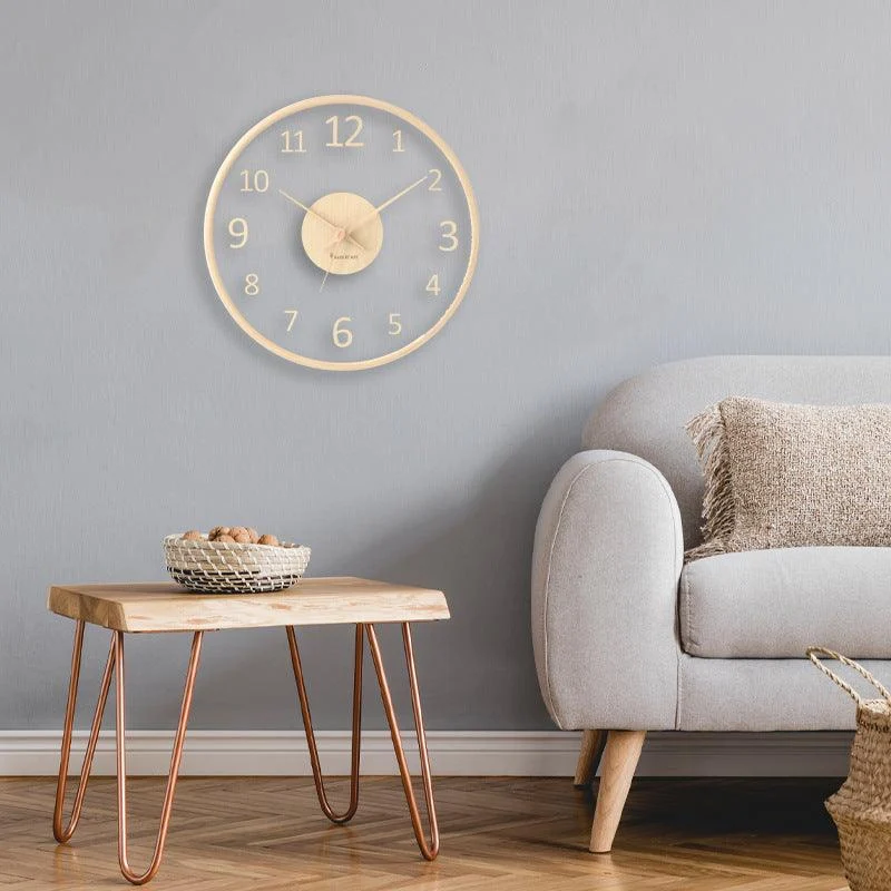 Analogue Wall Décor Wood Clock for Home -