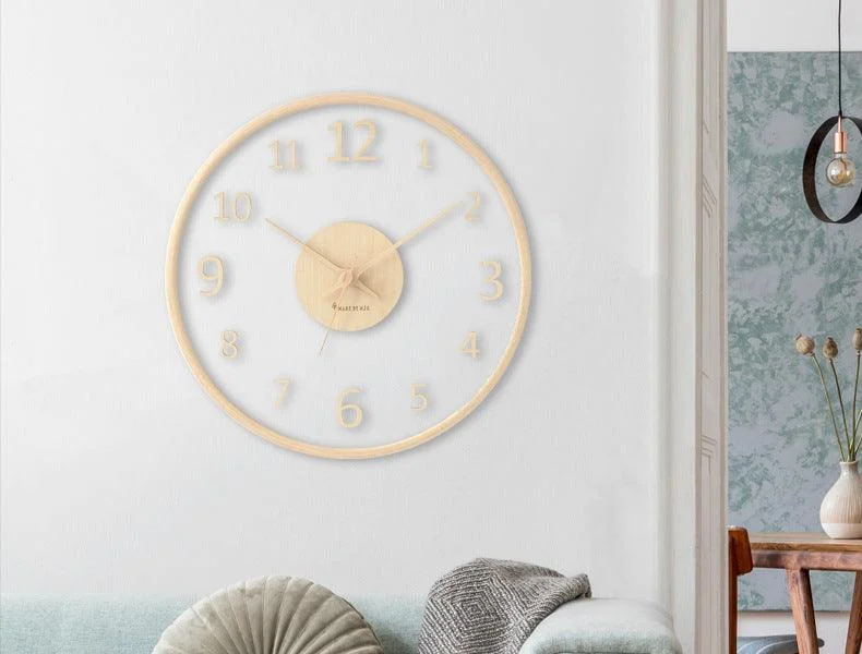 Analogue Wall Décor Wood Clock for Home -