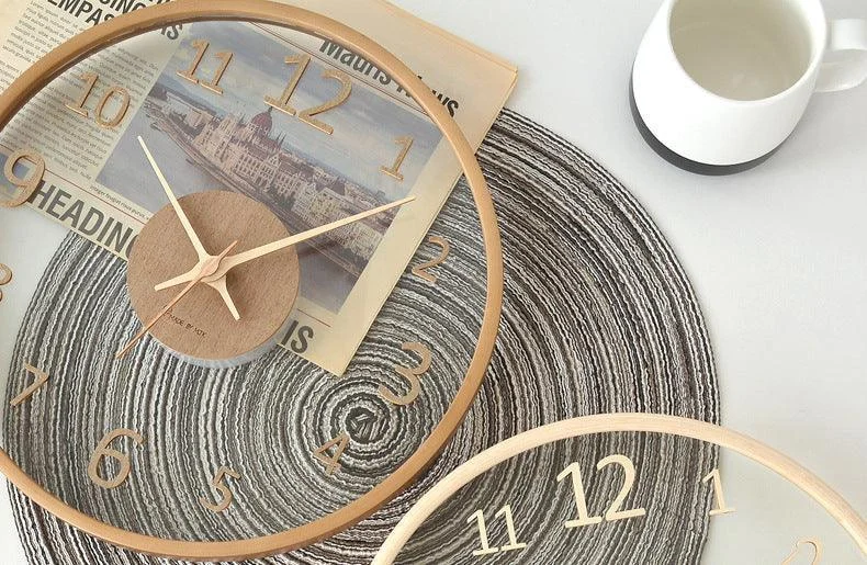 Analogue Wall Décor Wood Clock for Home -