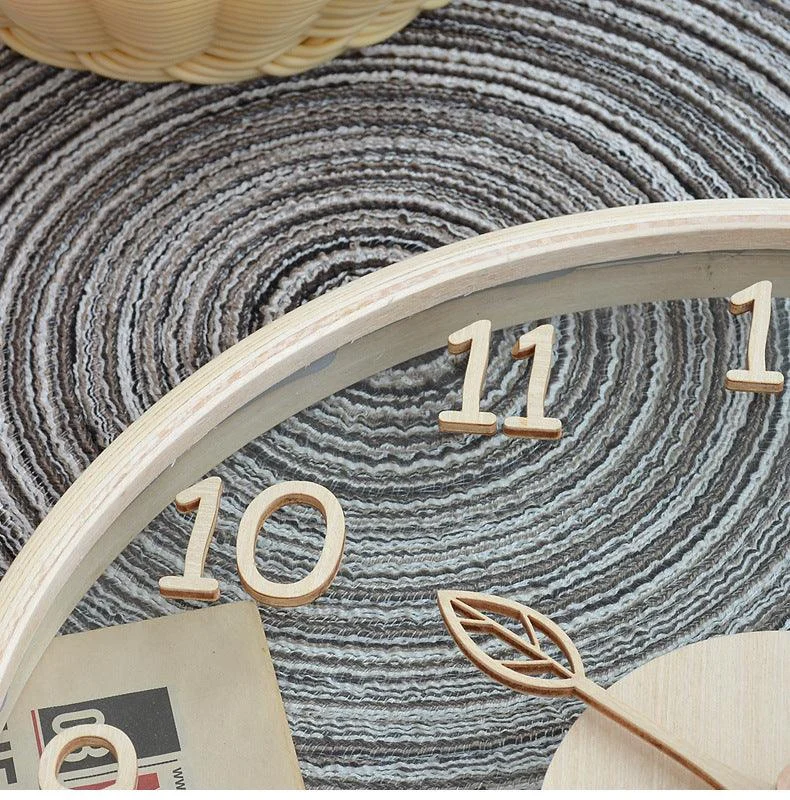 Analogue Wall Décor Wood Clock for Home -