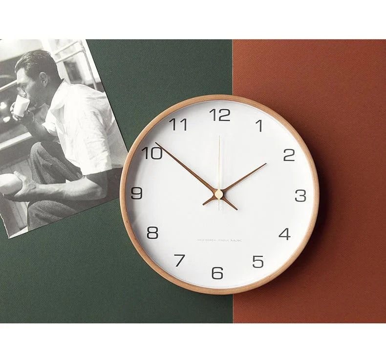 Analogue Wall Décor Wooden Clock for Home -