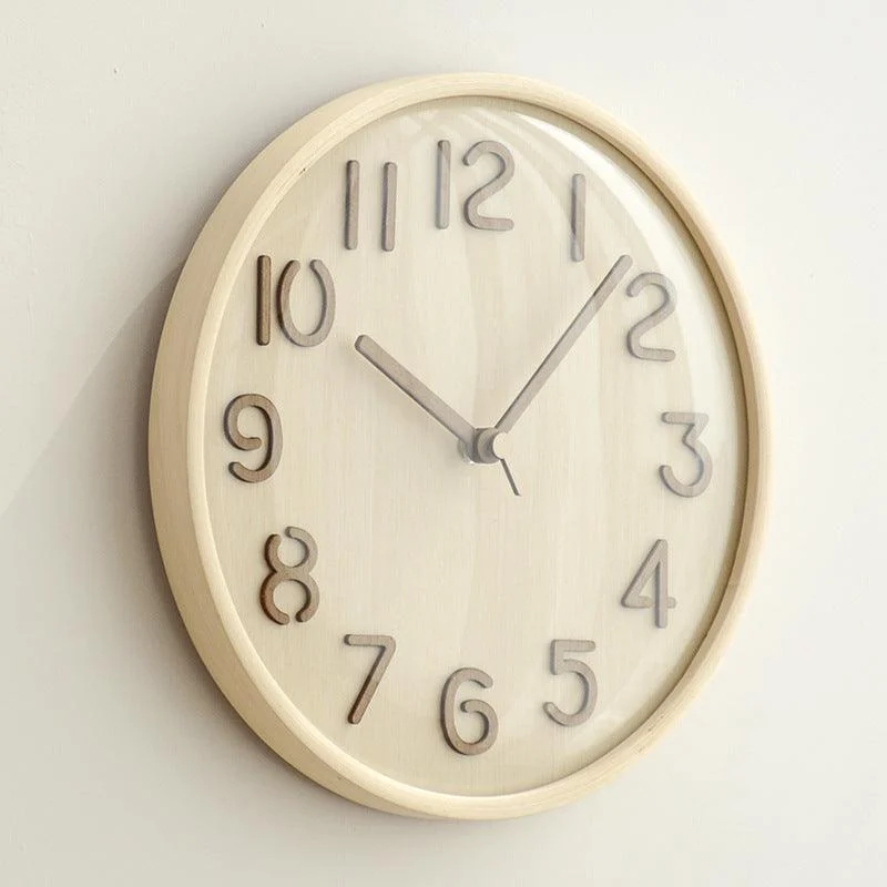 Analogue Wooden Noiseless Wall Décor Clock for Lounge -