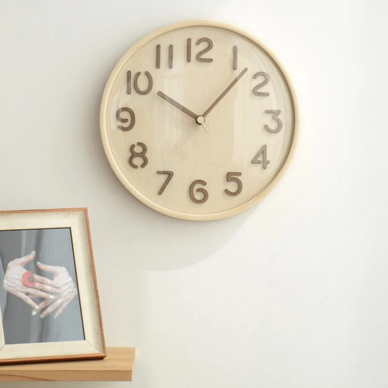 Analogue Wooden Noiseless Wall Décor Clock for Lounge -