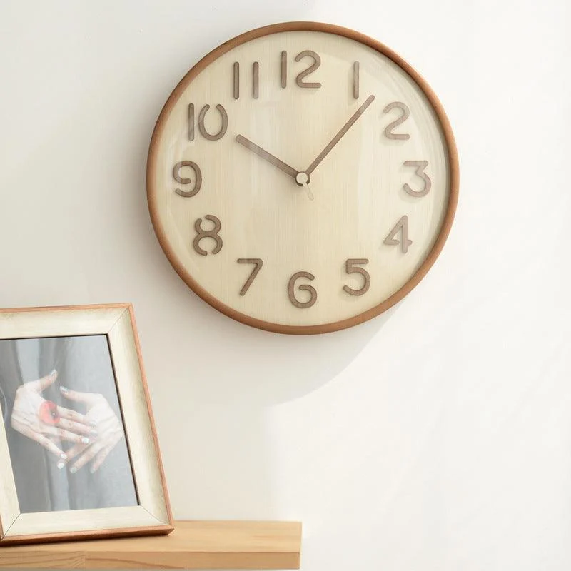Analogue Wooden Noiseless Wall Décor Clock for Lounge -