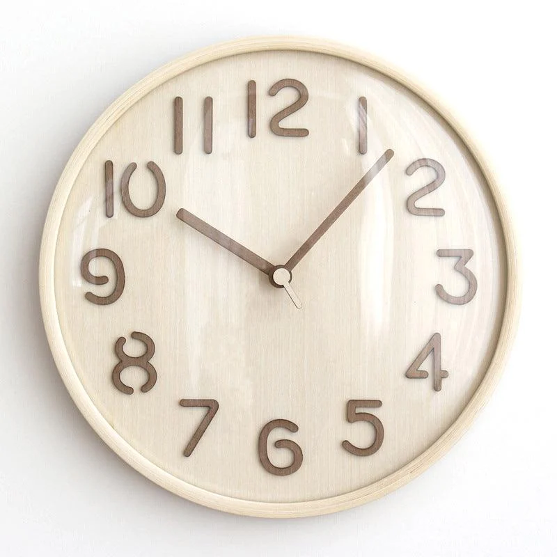 Analogue Wooden Noiseless Wall Décor Clock for Lounge -
