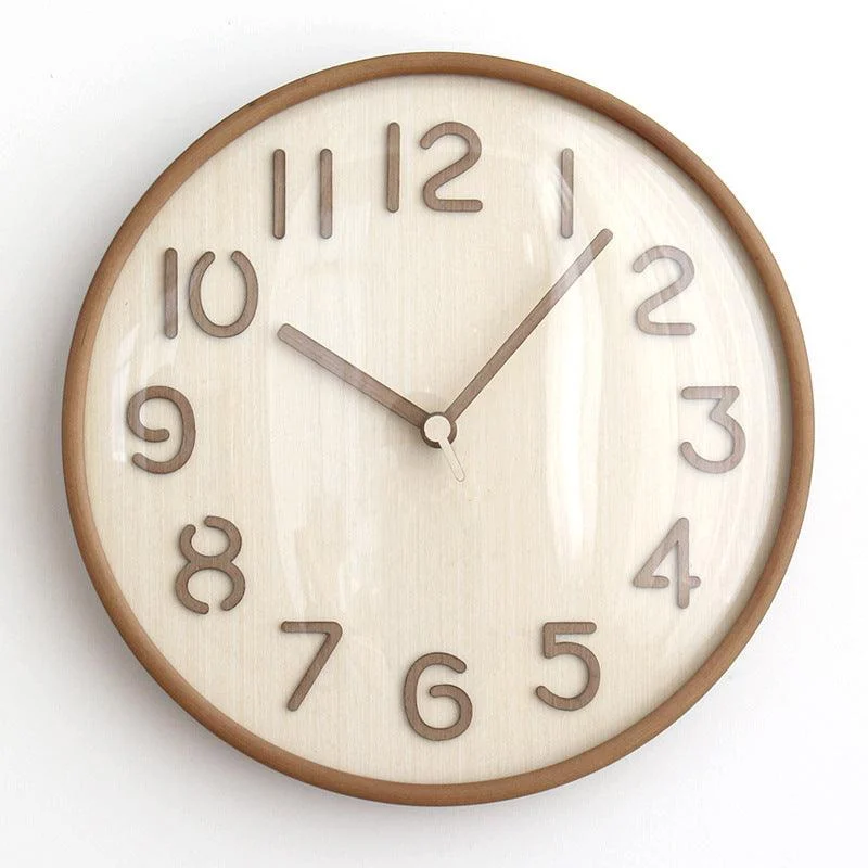 Analogue Wooden Noiseless Wall Décor Clock for Lounge -