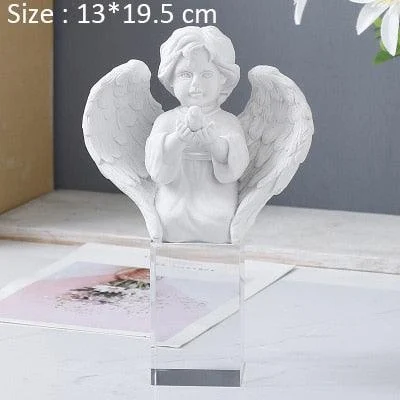 Angel Baby Glass Miniature Sculptures and Statues Decor -
