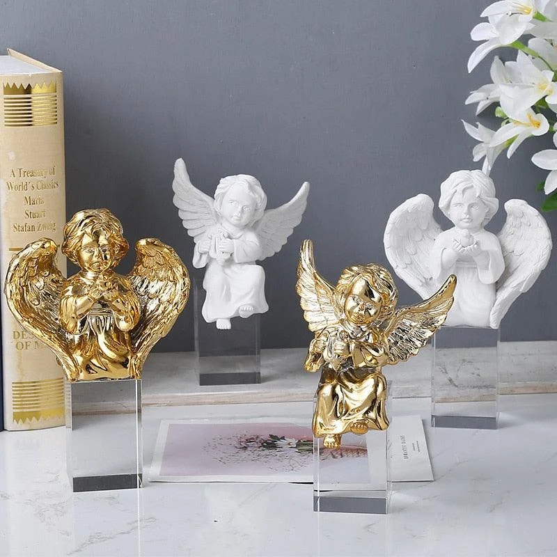 Angel Baby Glass Miniature Sculptures and Statues Decor -