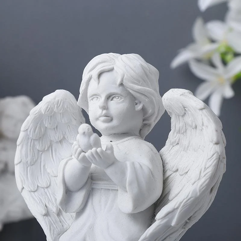 Angel Baby Glass Miniature Sculptures and Statues Decor -