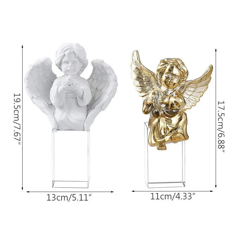 Angel Baby Glass Miniature Sculptures and Statues Decor -