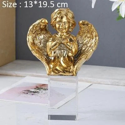 Angel Baby Glass Miniature Sculptures and Statues Decor -