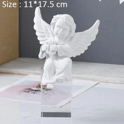 Angel Baby Glass Miniature Sculptures and Statues Decor -