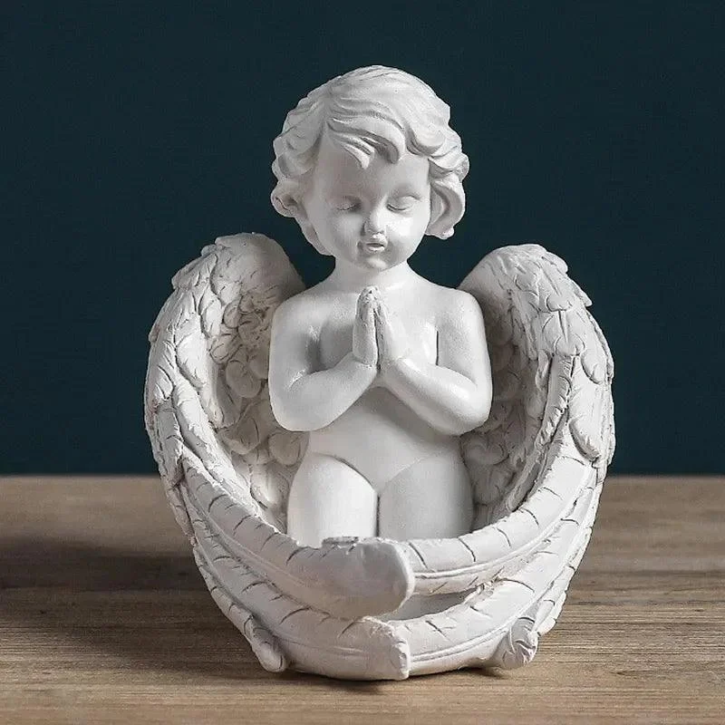 Angel Girl Candle Holder - Atmospheric Design - Cream Colored - Unbranded - For Living Room/Hallway - 1 Piece -  - #tag1#