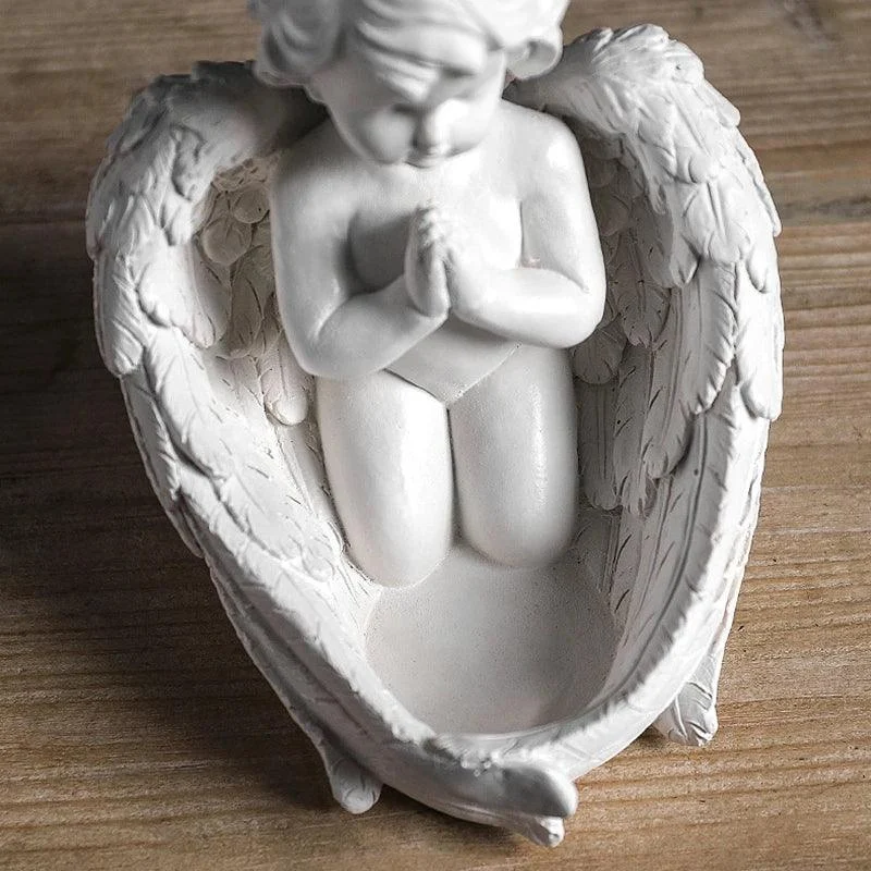 Angel Girl Candle Holder - Atmospheric Design - Cream Colored - Unbranded - For Living Room/Hallway - 1 Piece -  - #tag1#