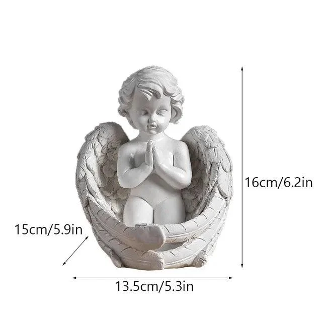 Angel Girl Candle Holder - Atmospheric Design - Cream Colored - Unbranded - For Living Room/Hallway - 1 Piece -  - #tag1#