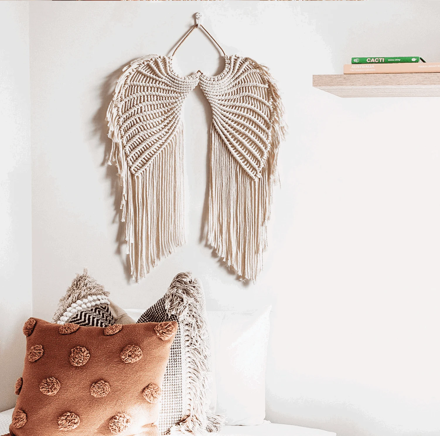 Angel Wings Macrame Hanging Wall Decor -  - #tag1#