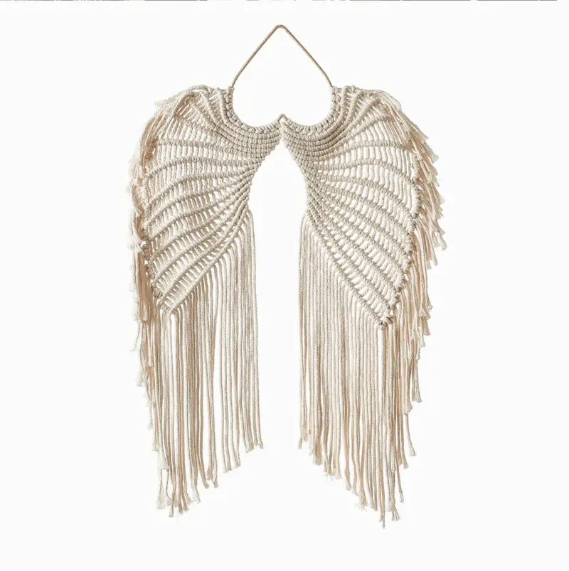 Angel Wings Macrame Hanging Wall Decor tag1