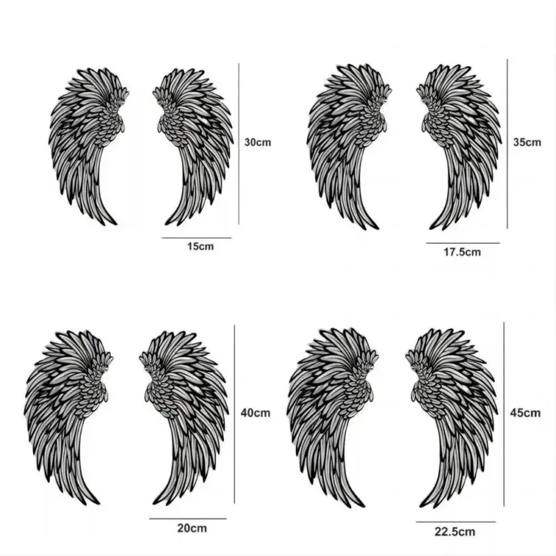 Angel Wings Metal Wall Art with LED Lights Captivating Wall Sculpture