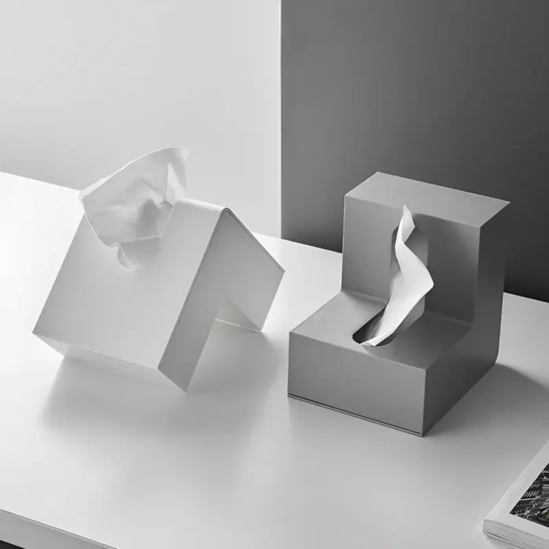 AngleEase Modern L shaped Tissue Holder Right Angle Tissue Storage Box tag1