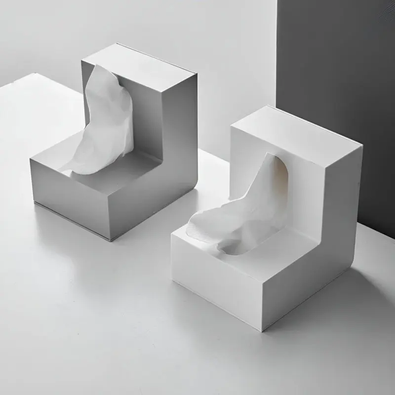 AngleEase Modern L shaped Tissue Holder Right Angle Tissue Storage Box tag1