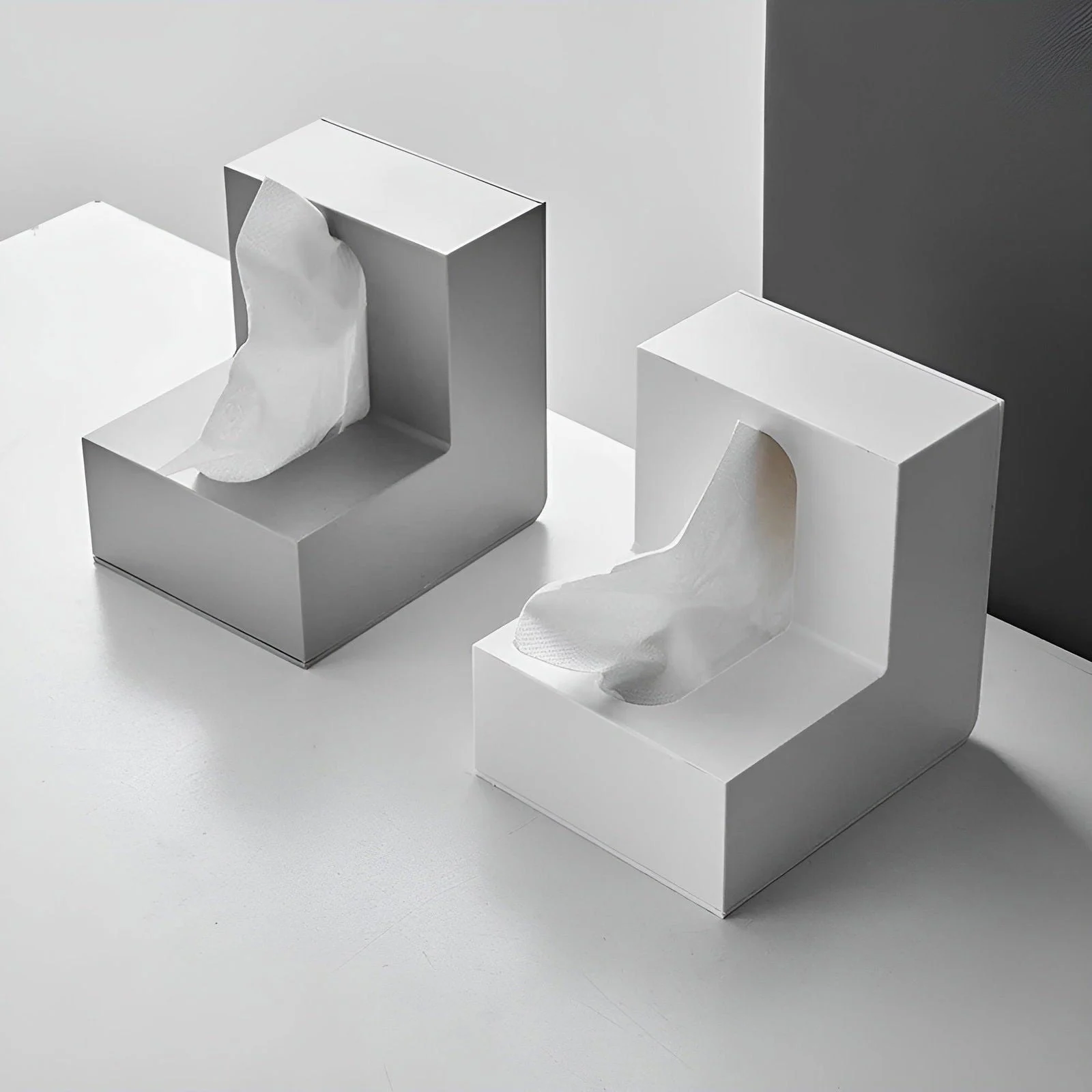 AngleEase - Modern L-shaped Tissue Holder Right Angle Tissue Storage Box -  - #tag1#