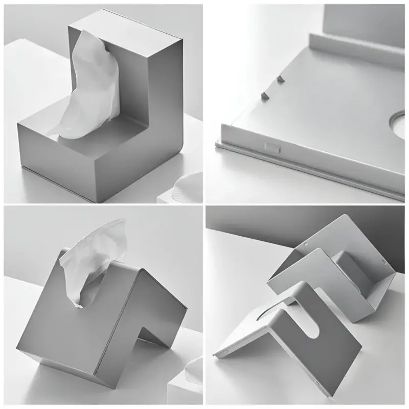 AngleEase Modern L shaped Tissue Holder Right Angle Tissue Storage Box tag1