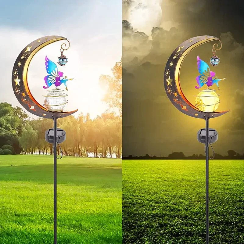 Animal Fairy Moon Solar Light Lawn Outdoor Ornament Creative Decorative Iron Hollow Crack Ball Lamp Angle 45cb729a B6c3 4a07 87c6 779de158f553