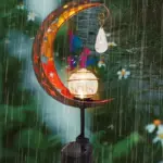 Animal Fairy Moon Solar Light Lawn Outdoor Ornament Creative Decorative Iron Hollow Crack Ball Lamp Angle fdcf1cdc 7372 43ad bf65 909944910f8f