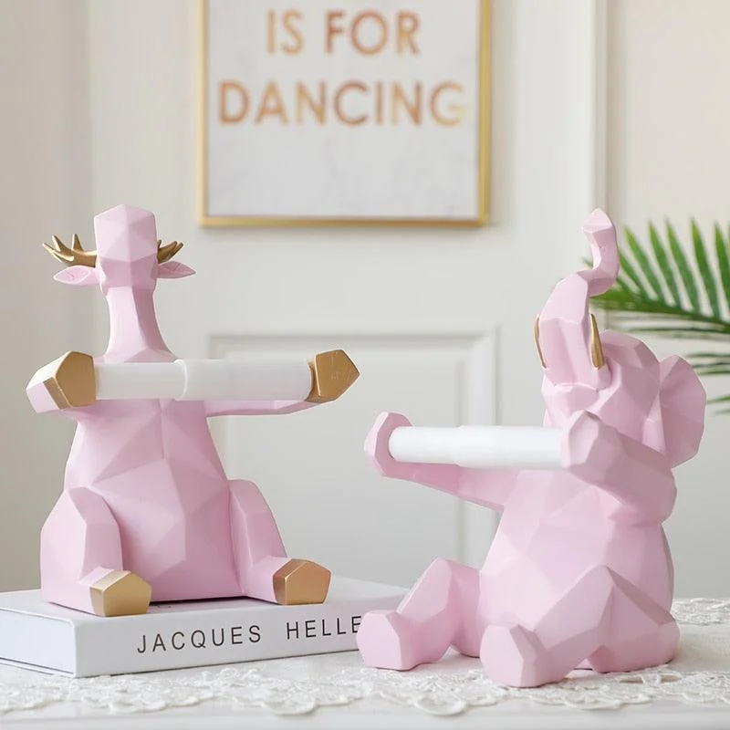 Animal Statue Craft Roll Paper Holder Table Living Room Office Restaurant Hanging Paper Elephant Deer Figurine Da2d85ab 60c9 43c5 A63f B7c633e8dca8