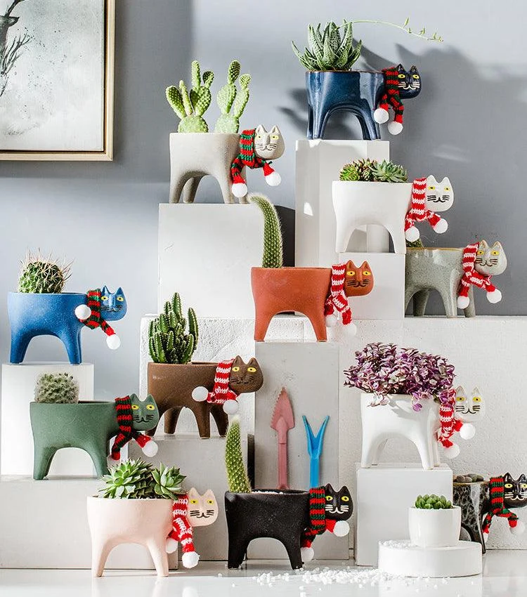 Animated Cat Ceramic Vase -  - #tag1#