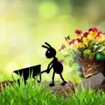 Ant garden decoration Working metal ant tag1