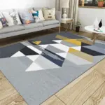 Anti-Slip Area Rug, Light Geometry