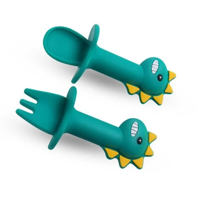Anti-Slip Dinosaur Fork & Spoon Set -  - #tag1#
