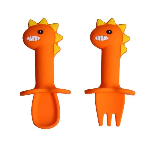 Anti-Slip Dinosaur Fork & Spoon Set -  - #tag1#