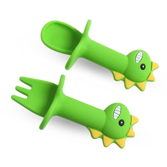 Anti-Slip Dinosaur Fork & Spoon Set -  - #tag1#