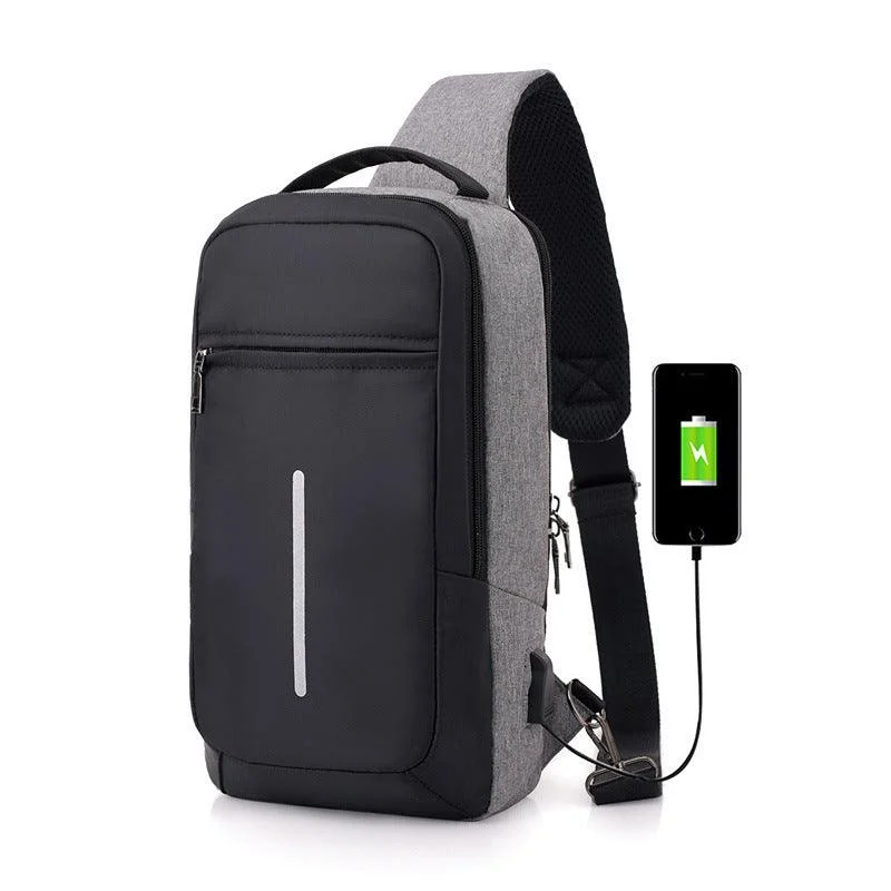 Anti-Theft USB Charging Chest Crossbody Bag -  - #tag1#