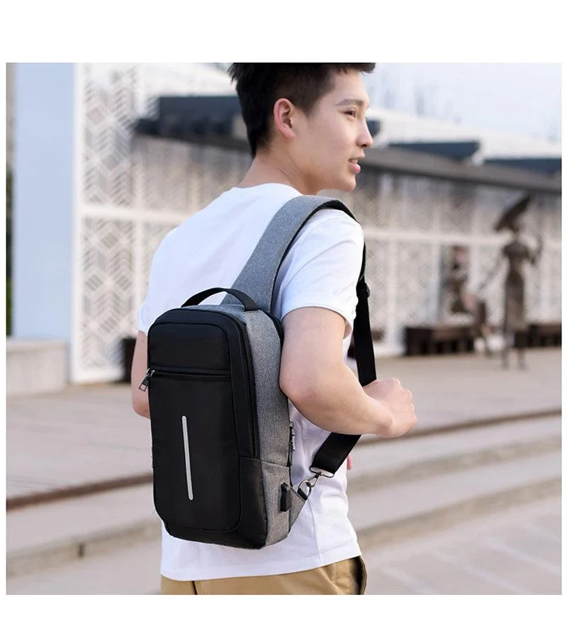 Anti-Theft USB Charging Chest Crossbody Bag -  - #tag1#