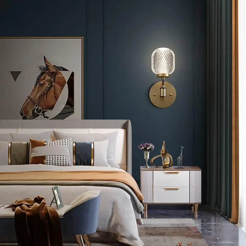 AntiqueBrassGoldWallLight