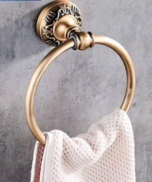 Antique Bronze Carved Bathroom Accessories Set Aluminum Bath Hardware Sets Towel Rack, Paper holder Toilet Brush Holder -  - #tag1#