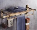 Antique Bronze Carved Bathroom Accessories Set Aluminum Bath Hardware Sets Towel Rack Paper holder Toilet Brush Holder tag1