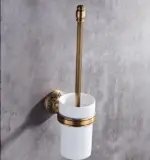 Antique Bronze Carved Bathroom Accessories Set Aluminum Bath Hardware Sets Towel Rack Paper holder Toilet Brush Holder tag1