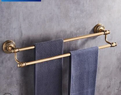 Antique Bronze Carved Bathroom Accessories Set Aluminum Bath Hardware Sets Towel Rack, Paper holder Toilet Brush Holder -  - #tag1#