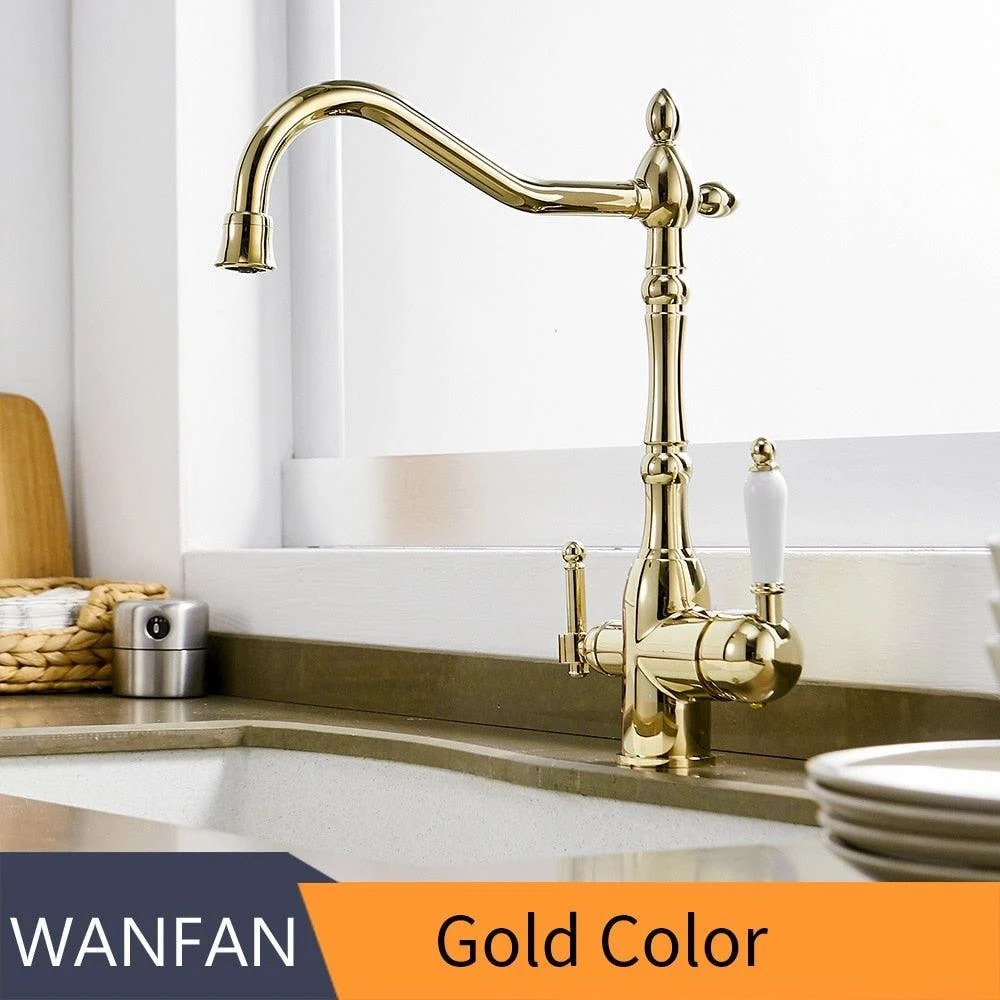 Antique Kitchen Purify Faucets Tap Cold and Hot 360 Rotation with Water Purification Features -  - #tag1#