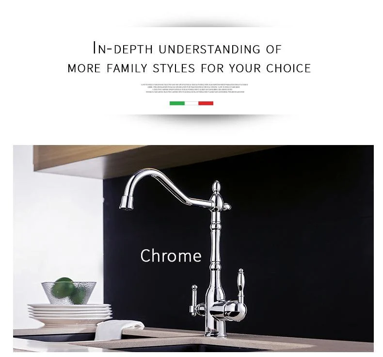 Antique Kitchen Purify Faucets Tap Cold and Hot 360 Rotation with Water Purification Features -  - #tag1#