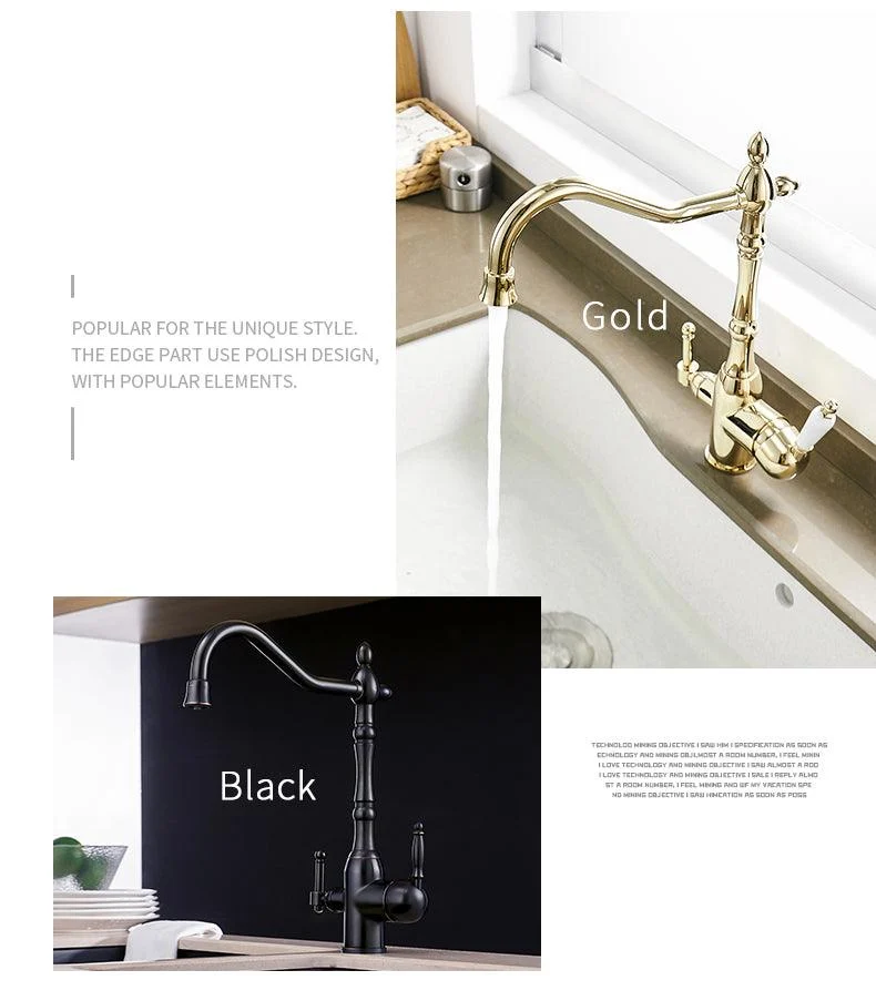 Antique Kitchen Purify Faucets Tap Cold and Hot 360 Rotation with Water Purification Features -  - #tag1#