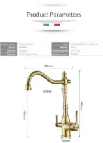 Antique Kitchen Purify Faucets Tap Cold and Hot 360 Rotation with Water Purification Features tag1