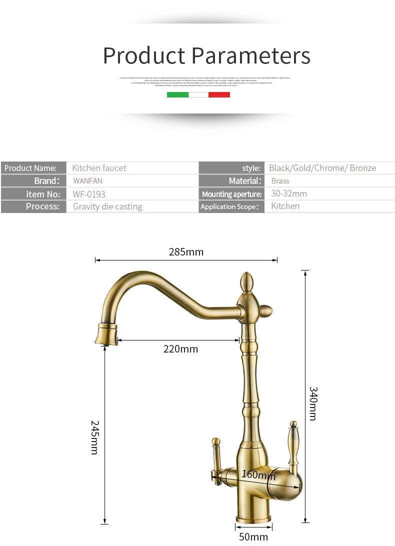 Antique Kitchen Purify Faucets Tap Cold and Hot 360 Rotation with Water Purification Features -  - #tag1#