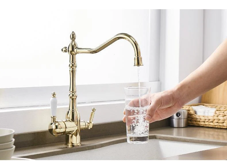 Antique Kitchen Purify Faucets Tap Cold and Hot 360 Rotation with Water Purification Features -  - #tag1#