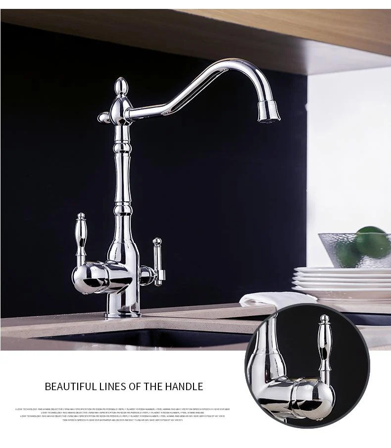 Antique Kitchen Purify Faucets Tap Cold and Hot 360 Rotation with Water Purification Features -  - #tag1#