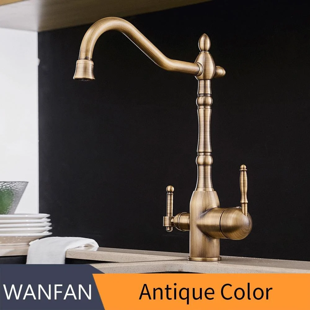 Antique Kitchen Purify Faucets Tap Cold and Hot 360 Rotation with Water Purification Features -  - #tag1#